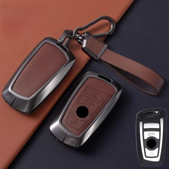 Zinc Alloy Leather Car Key Fob Case Cover For BMW F10 F30 1 2 3 4 5 X2 X3 X4 X5