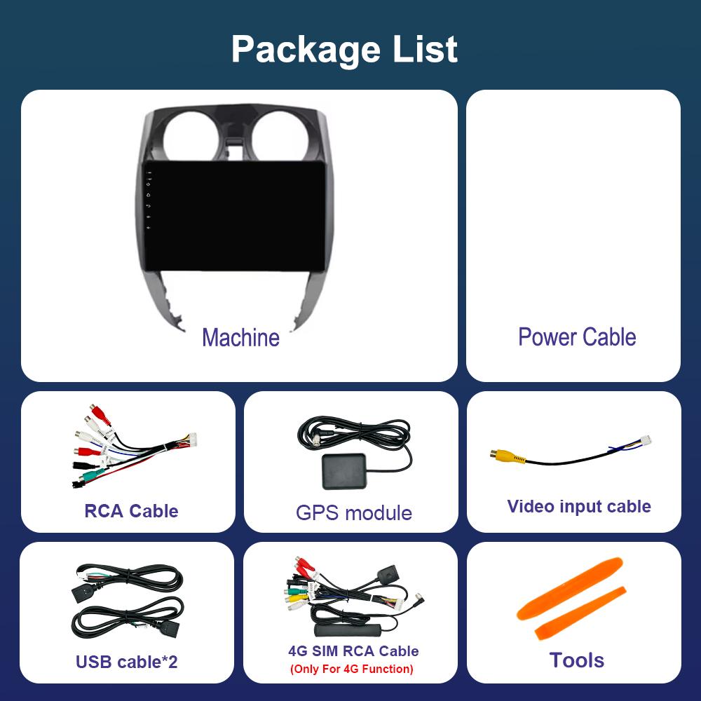 Car Radio Multimedia Player 10.1 Inch for Nissan Note 2 E12 2012 - 2021 Android OS 4G DSP Stereo Navi GPS Touch Screen Bluetooth