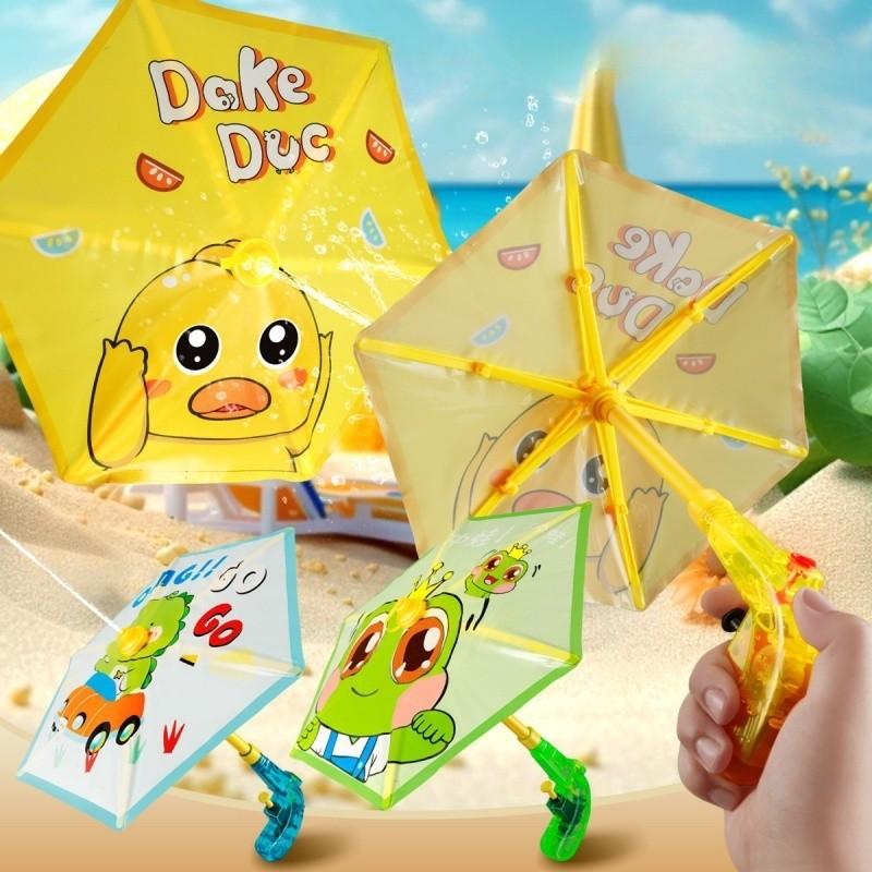 Cartoon Enten Regenschirm Wasserspritze Drücken Wasser Outdoor Press-Spritzpistole Spielzeug