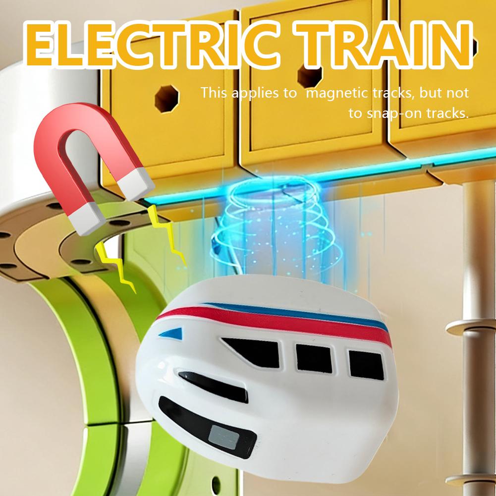 Rechargeable Magnetic Electric Train Kids Educational Toy Expansion Pack Compatible with Magnetic Flexible Tracks Interactive