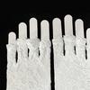 Women Bride Short Gloves Nightclub Hollow Out Lace Gloves Dancing Party Half Finger Gloves Pleated Cuff Decor Mitten