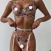 Luxury Lace Embroidery Underwear Erotic Sexy Lingerie Sets For Women Transparent Mesh Lace Bra And Thongs Garter Belt Erotic Set
