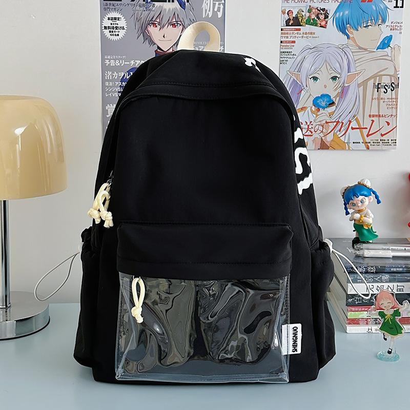 School Bag New College Style Fresh and Sweet Dopamine Candy Color Transparent Bar Junior High School Backpack