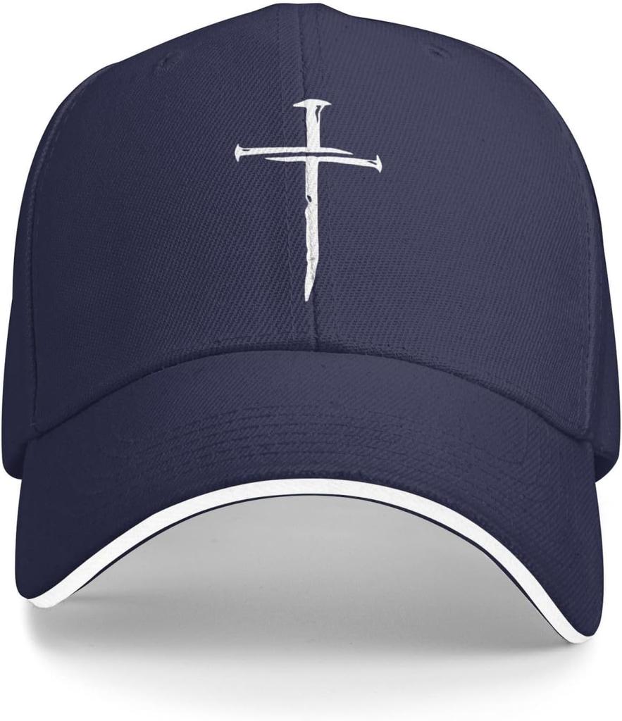 Nail Cross Baseball Cap Adjustable Polyester Casual Hat Men Women Fashionable Dad Trucker Cap