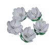 Sleufgoot Regenketting Buiten Dakgoot Regenwater Aluminium Opvanger met Haken 5 Bloemen voor Dakranden Wit 110cm