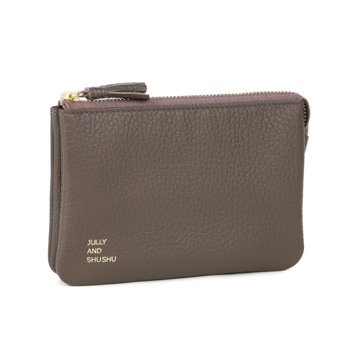 

JULLY AND SHUSHU Genuine Leather Mini Wallet with IC Card Gift Women s Pocket, Compact, DR2-MN (Dark Greige)