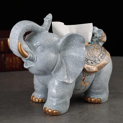 European-style Luxury Retro Elephant Tissue Box Living Room Napkin American Pumping Home Decoration Ornaments