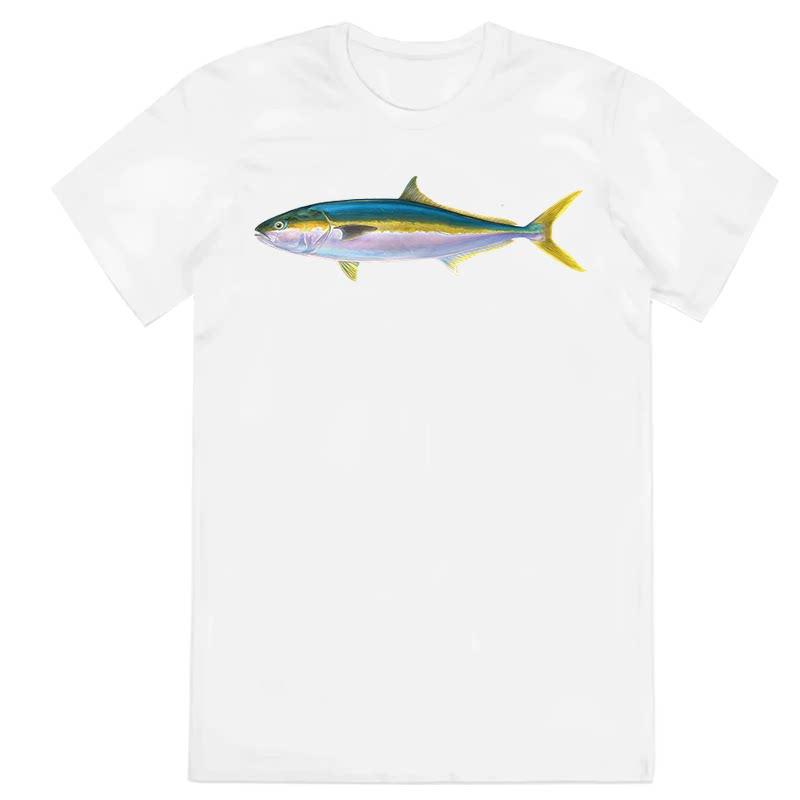 Y2k Summer Marine Fish Handpainted Salmon Sea Fish Fishing Beach Fishing Pure Cotton Printed Loose Shortsleeved Tshirt
