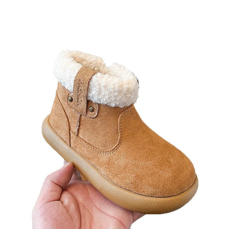2025 Winter Velvet-Lined Cotton Snow Boots for Girls - Warm, Non-Slip, Soft Sole, Short Boots for Little to Big Girls