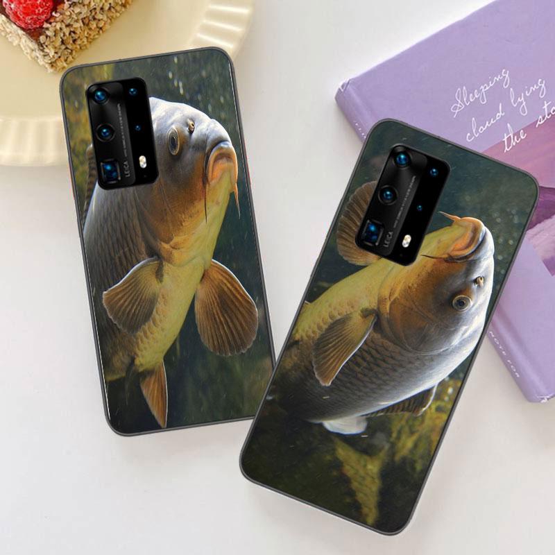 Carp Fishing Fish Soft Clear Phone Case For Huawei P30 Lite P10 P20 P40 P50 Pro Mate 40 Pro 30 20 10 Lite Cover Silicone