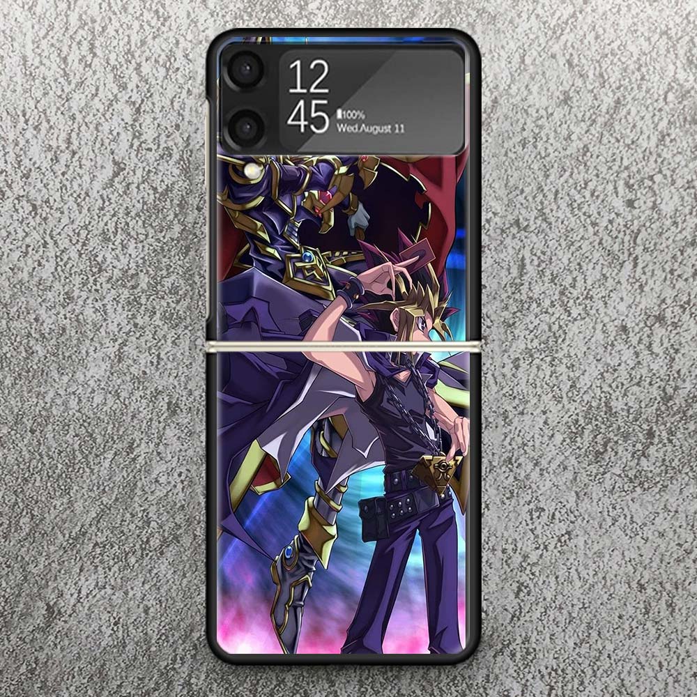 Game Yu-Gi-Oh Print Case For Samsung Galaxy Z Flip 3 4 5 6 7 5G Phone Shell Flip7 Flip6 Flip5 Flip4 Flip3 Pattern Cover Galaxy Z