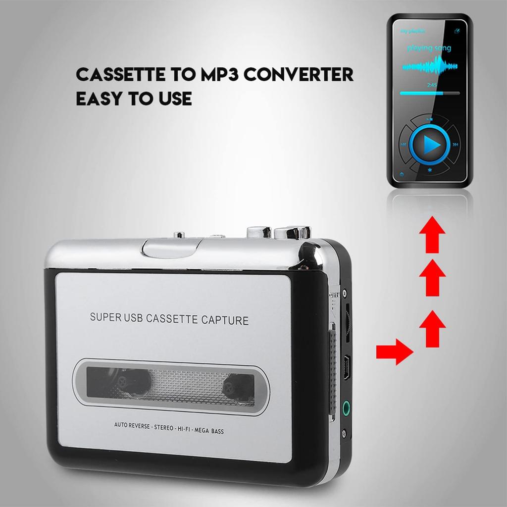 USB Cassette Player Recorder MP3 CD Converter Digital Music Player Compatible with PC Laptop Cassette to MP3 Converter Tape to PC CD Cassette Recorder