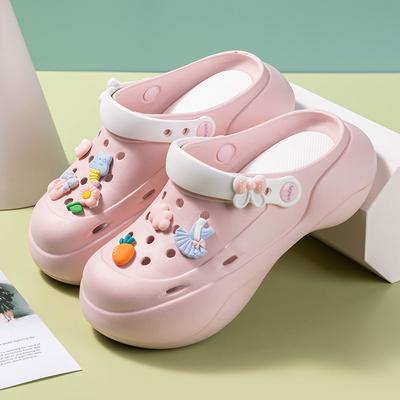 2024 Yaz Yeni Yüksek Topuklu Muffin Taban Moda Dış Giyim Baotou Terlikler Plaj Platform Ayakkabılar Terlikler Kadın Kaymaz terlikler