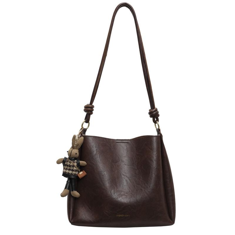 Bag women's new spring and summer crossbody large-capacity bucket bag retro high-end fashion shoulder bag light luxury