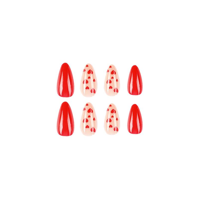 Valentinstag Rotes Herz Nagelkunst - Tragbare Nagelspitzen & Falsche Nageltattoos