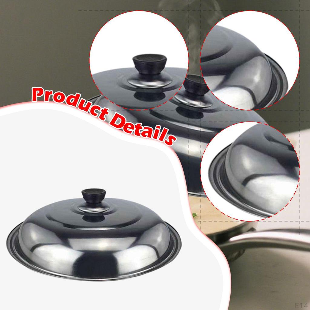 Stainless Steel Frying Cookware Lid Easy To Assemble Heat Resistant with Handle for Restaurants