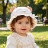 Adjustable Strap Fisherman Hat Sun Protective Bucket Hat Cute Baby Cap  Girl