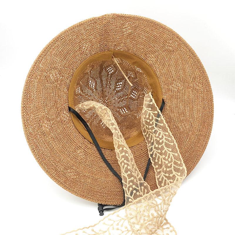 Neuer einfacher faltbarer Reiseurlaub Sonnenschutz Strand Fischerhut Strohhut Damen Sommer Sonnenschutzhut