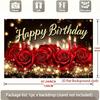 2D Rote Rose Kerze Geburtstag Hintergrund Banner Gold Glitzer Romantische Party Deko Hintergrund