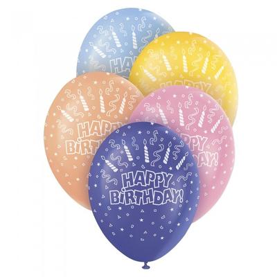 Unique Party Fóliový balón Šťastné narodeniny (Balenie po 5)