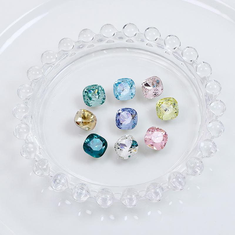 10Pcs Crystal K9 Glass Drill Tip Bottom Drill Fat Square Special-Shaped Nail Drill Clothing Accessories