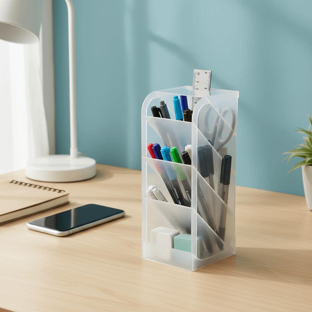 Oblique Insertion Type Large Capacity Pen Container Desktop Organizer  Stationery Display