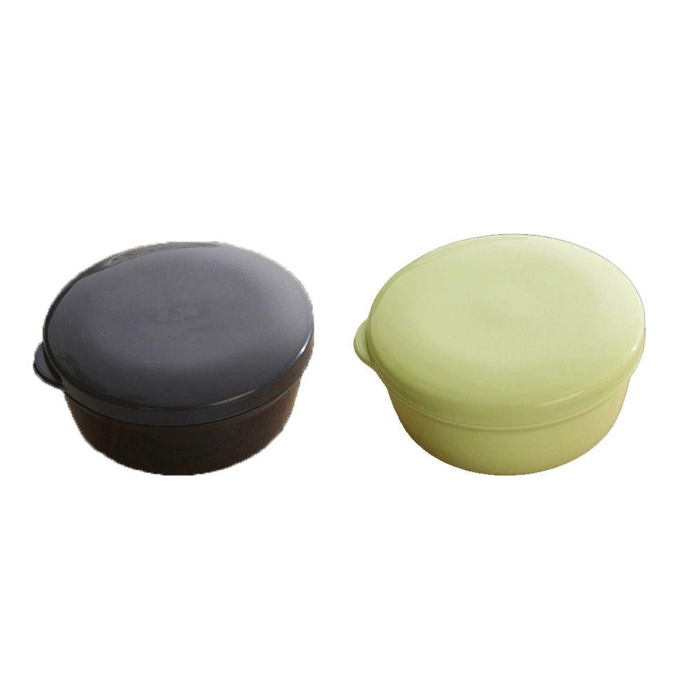 2 Pcs Green and Black Travel Soap Container Blue and White, Round Draining Soap Dish  Business Trip