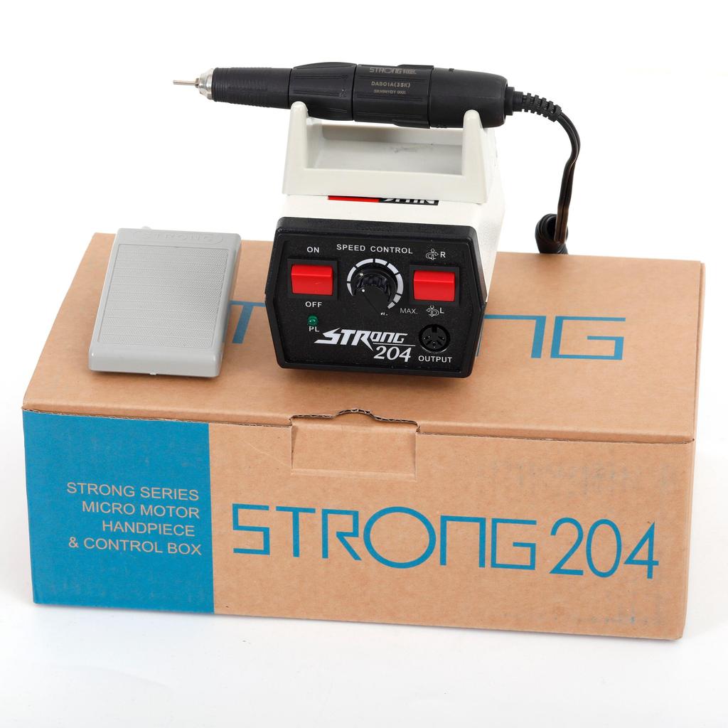 220V Strong 204 102L Handpiece Nail Drill Brush Micromotor For 35000 Rpm Nail Salon Polisher