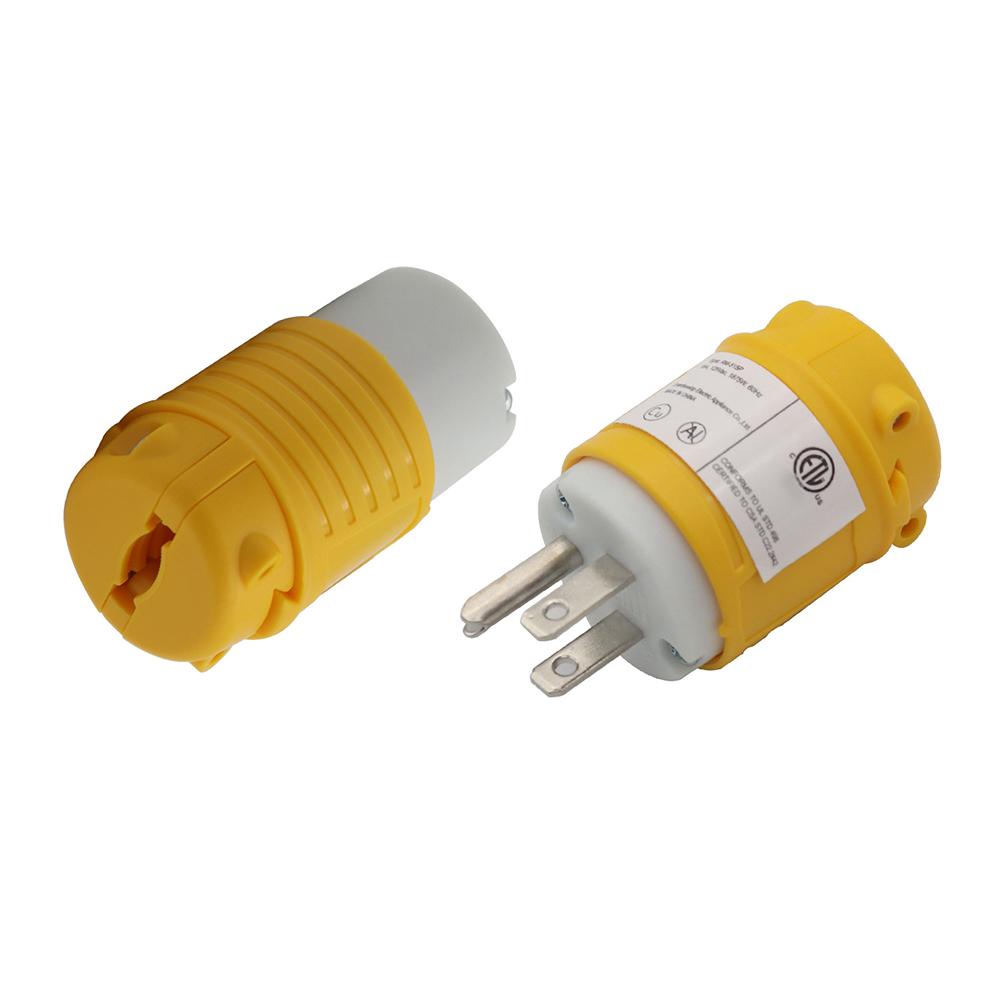 Extension Cord Ends, Electrical Replacement Connector, NEMA 5-15P And 5-15R 15A 125V Electric Replacement Plug, Extension Cord Ends