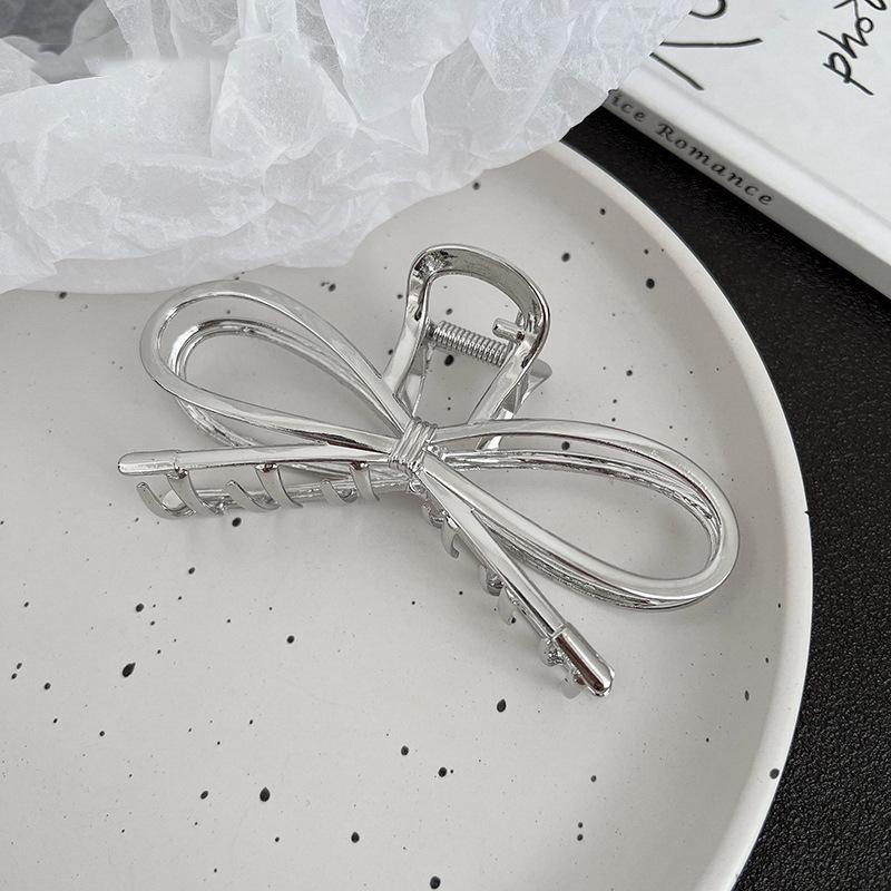 Silver Metal Geometric Shark Hair Clip for Thick Hair
