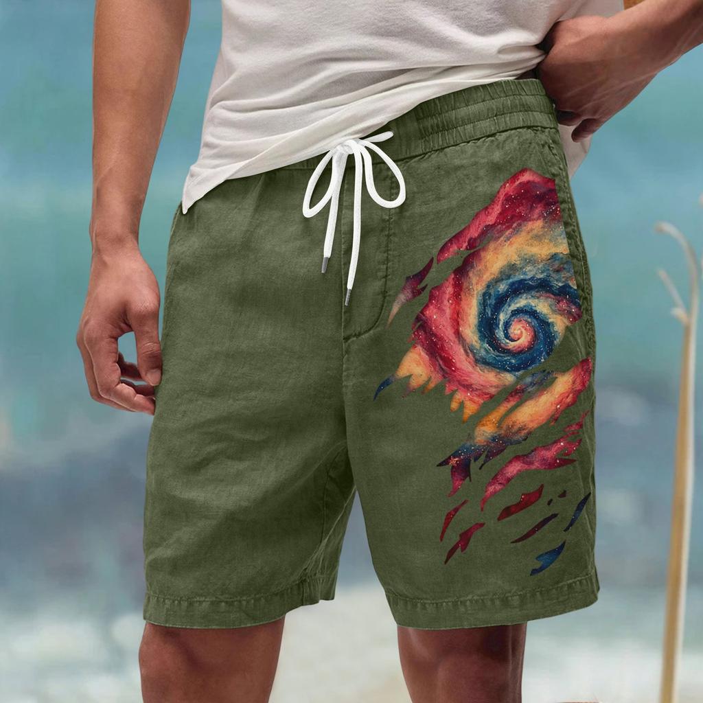 Męskie letnie, duże, swobodne, luźne spodnie sportowe, szorty plażowe