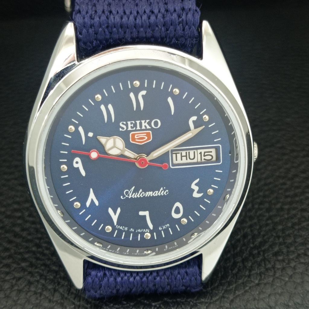VINTAGE REFURBISHED SEIKO 5 AUTOMATIC 6309A JAPAN MENS BLUE DIAL WATCH A442400-1