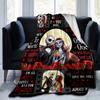 1pc. Nightmare Before Christmas Jack & Sally Romantic Quotes Blanket, Perfect for Home Decor, Gift Idea, Seasonal Use, Cozy Throw Blanket, Cute Cartoo