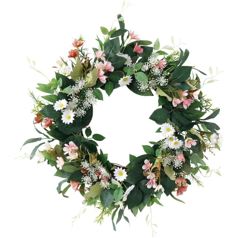 

Artificial Flower Wreath Spring Wreath Decoration for Front Door Farmhouses Garden for Wedding Party Home Decoration 1