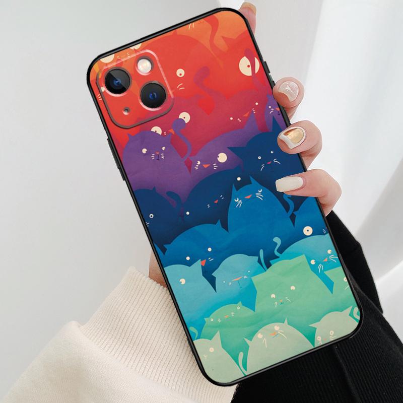 Cute Cartoon Cats Collage Phone Case For iPhone 17 Pro Max 14 13 12 11 15 16 Pro Max mini 15 16 Plus 16e 17 Air Cover