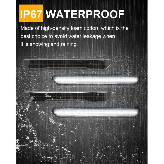 4 PCS Smoked Lens LED Side Marker Lights Replacement For Sierra 2500HD 3500HD     2024 2025, Front & Rear Side Marker Lamp Assembly Kit (Smoked Lens