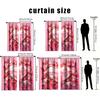 Set Of 2 Pink Heart Valentine Day Curtain Festive Atmosphere Decor Style Bedroom Living Room Pull Pocket Design Polyester Perfect For Great