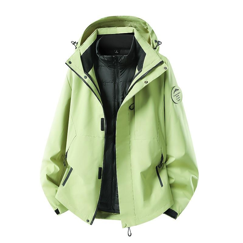 Men Women 3-in-1 Waterproof Windproof Hiking Jacket With Removable Down Liner Outdoor Trekking Camping Winter