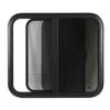 800x700mmm Rounded Sliding Windows Thick Tempered Glass UV Resistant Black Aluminum Alloy Frame with Screen for Caravan