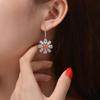 Tancise 7*7Jewelry Gelbe High Carbon Diamond Ohrringe 7*7 Herbst Chrysantheme Blühende Luxus Ohrringe 925.