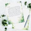 Greenery Theme Stationery Letter, 8.5 x 11 Inches, 80 Double-Sided, Pretty Printer Paper, Decorative Paper for Wedding, DIY Drawing, Thank Greeting