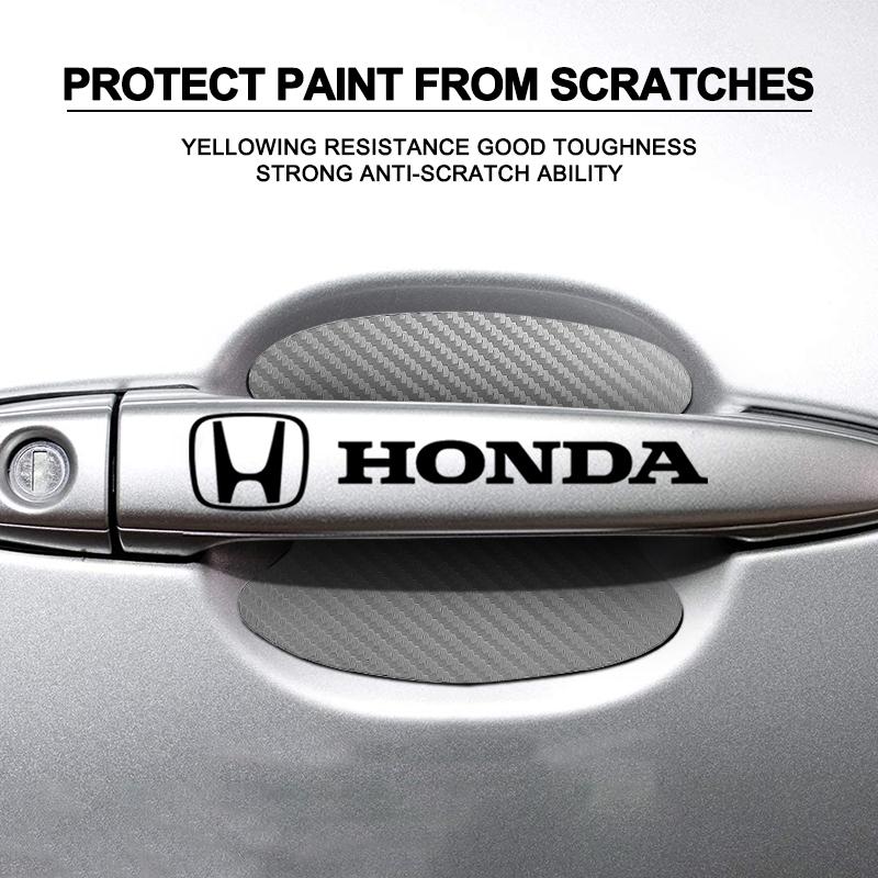 Car Door Sticker Carbon Fiber Scratches Auto Handle Protection Film For Honda Fit Mugen Insight Type S R VTEC Modulo Vezel SiPilot Fit XRV CRV HRV Dio