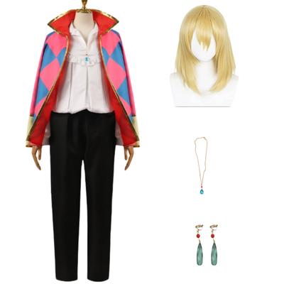 COSSA Howl Cosplay Costume with Wig, Sophie, for Stage Performances, Photography, Halloween, School Festivals, and Cultural Festivals (Howl, Size S)