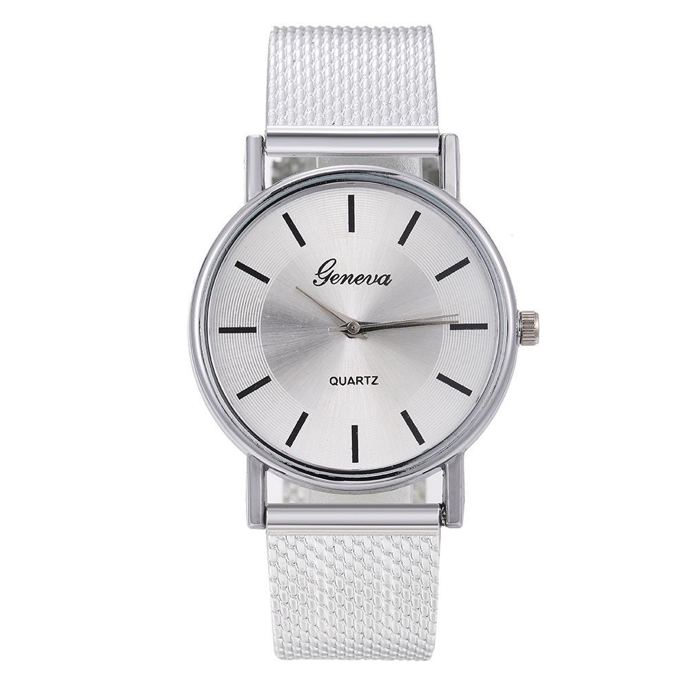 Fashionable Unisex Quartz Wristwatch Couple Watch With Decorative Features Model 28035 Mesh Strap