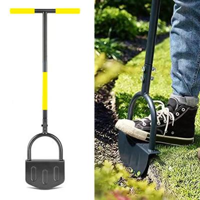 Half-Moon Edger Lawn Tool Steel Garden Edger with Long Handle Comfortable Grip Saw-Tooth Manual Edger Landscaping Lawn Tool