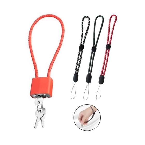 Замок с тросом Dotcom Prime Key Child Lock Безопасность с ремешком 28 см КРАСНЫЙ 1 шт.