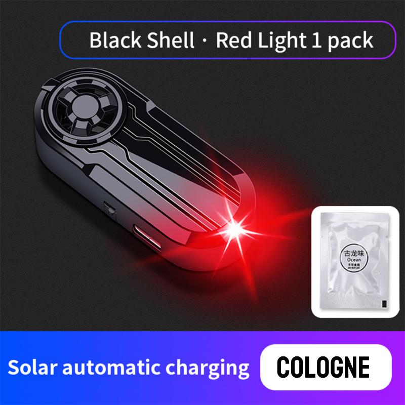 Car Fake Security Light with Cologne Fragrance Diffuser Solar Powered Simulated Dummy Alarm Anti-Theft Caution Lamp LED Flashing