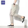 ROMON Men's Summer Loose Fit Casual Cropped Pants