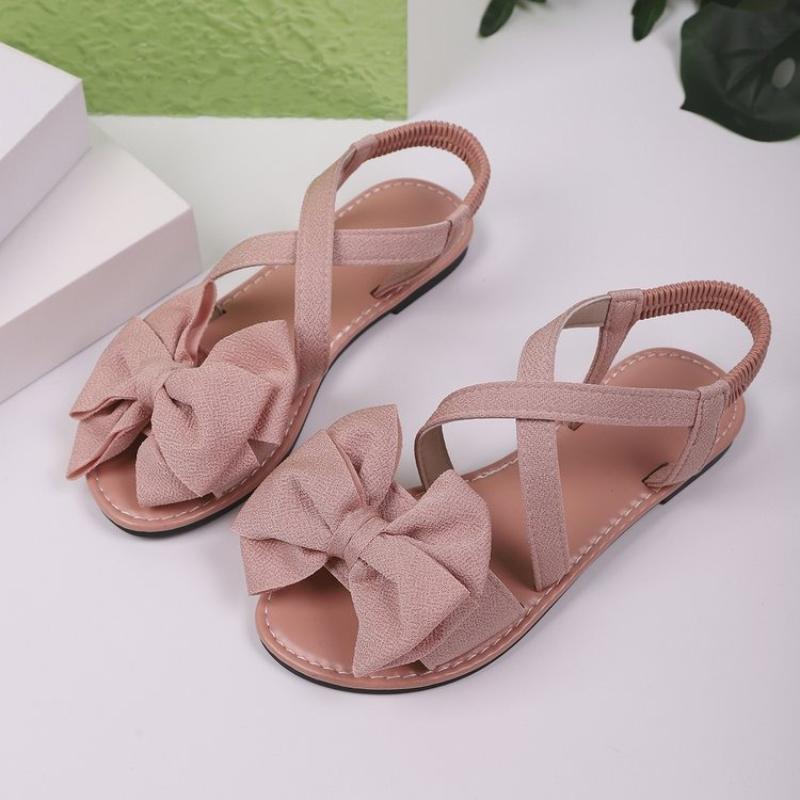 Fashion Women Sandals 2025 New Summer Lightweight Sandals Fashion Beach Casual Slippers Outdoor Bow Tie Flat Shoes Home Slides Women