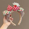 Cute Bow Bear Plush Headband Female Autumn And Winter Fluffy Brown Ears Headband Face Wash Headband Hair Accessories
